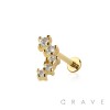 MULTI CZ ARCH TOP THREADLESS (PUSH IN) 316L SURGICAL STEEL LABRET SET
